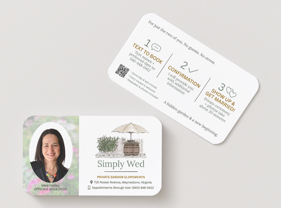 Simply Wed Business Card front