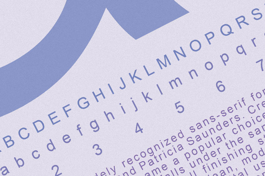Detailed view of Arial type specimen poster