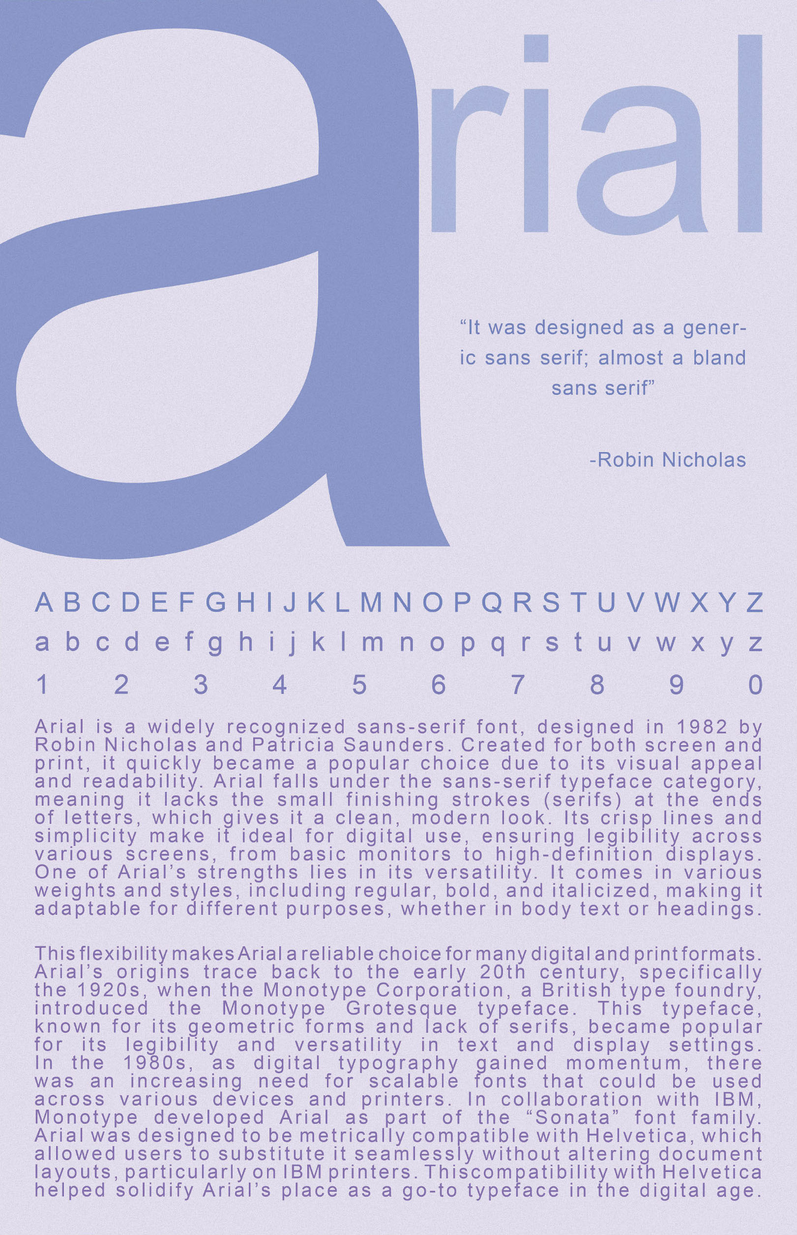 Type specimen poster design 1 color variant
