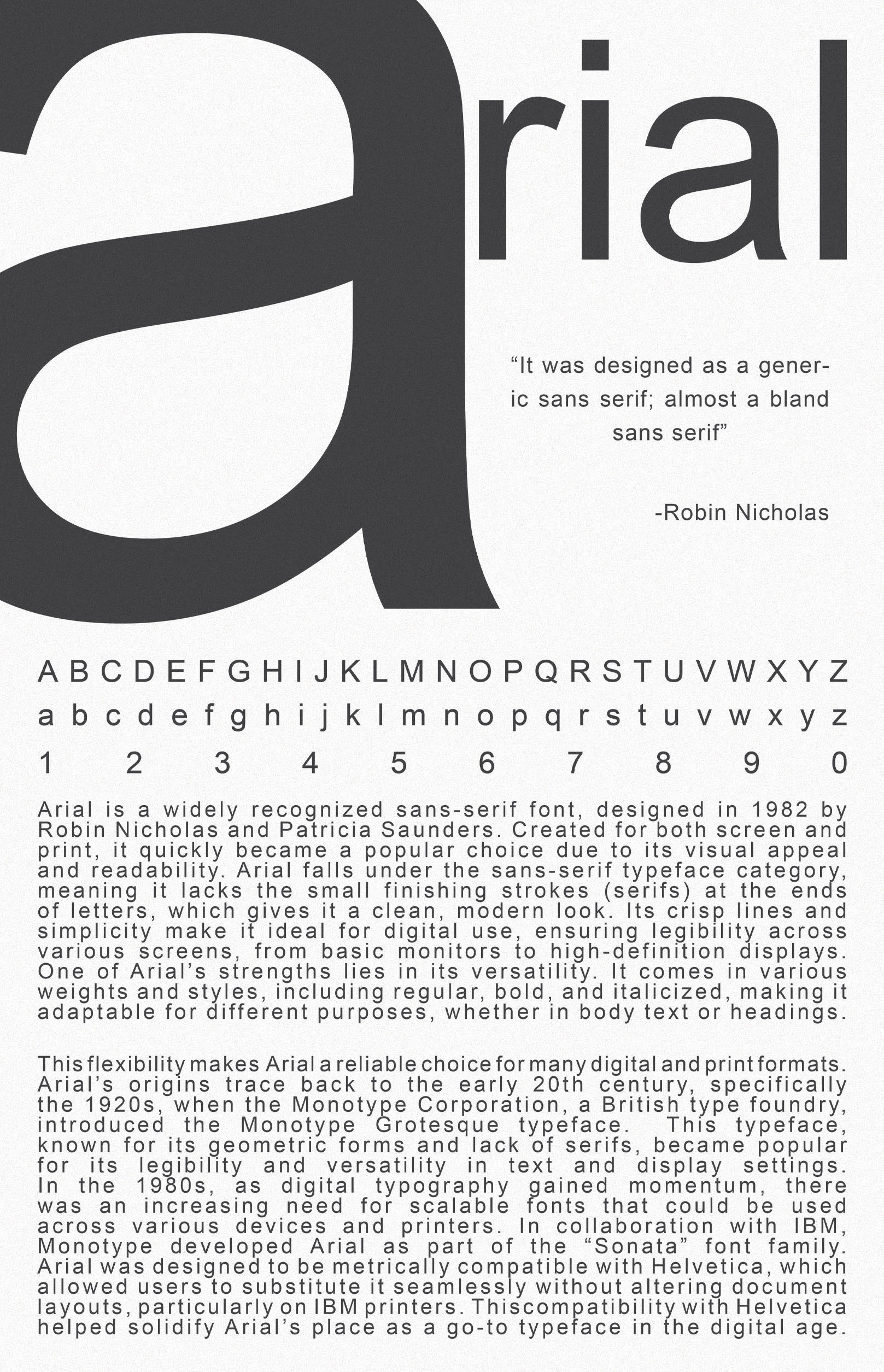 Type specimen poster design 1