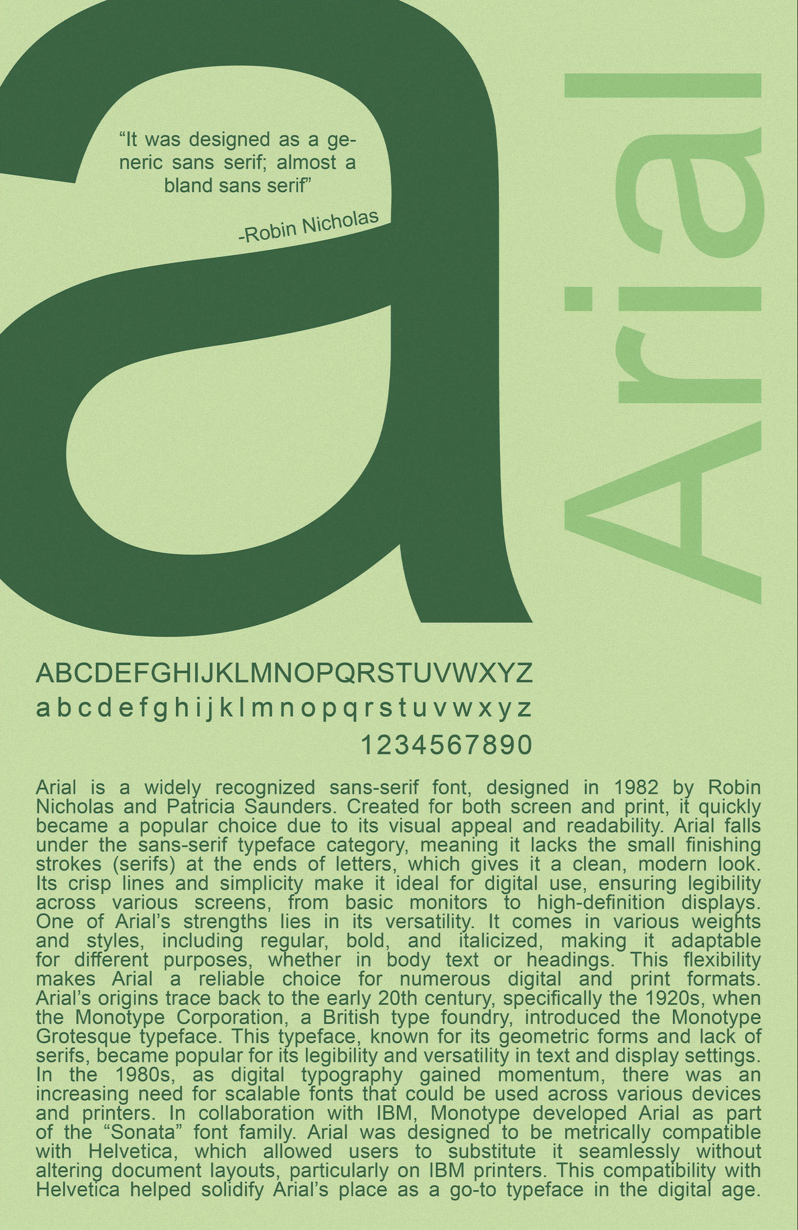 Type specimen poster design 2 color variant